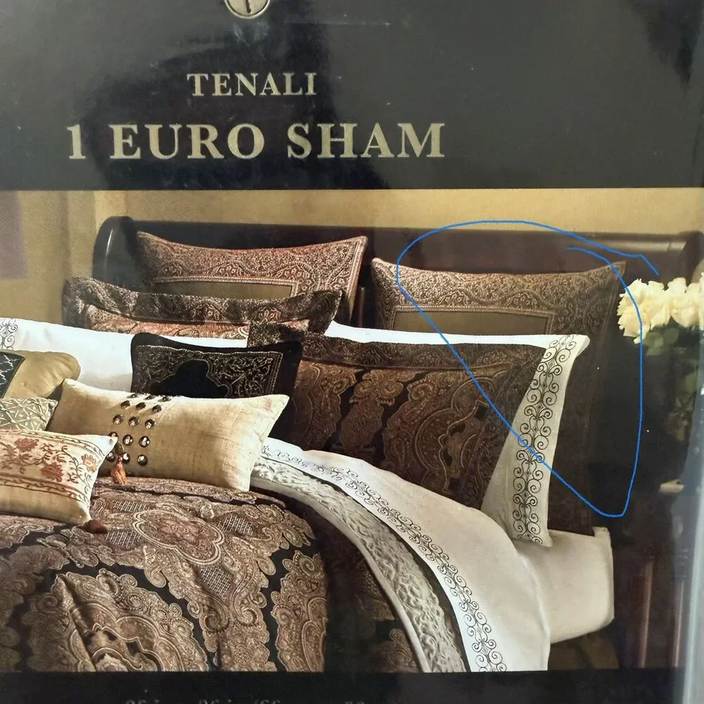 Pair of Bombay Tenali Euro Shams Brown Paisley 26x26 Bed Bath & Beyond New